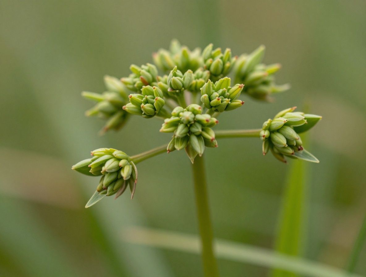 Abstrakti makrokuvaus vihreistä luonnonkasveista veden pintaa vasten, pehmeä vihreä sävy korostaa luonnon puhtautta ja orgaanista rakennetta